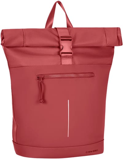 New Rebels Bruce New York Burgundy 21L Rolltop Rugzak Waterafstotend Laptop 15.6