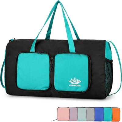 Outplea Packable Mini Gym Duffle Bag 20L, Ultralight Nylon Sport Holdall Tas Vrouwen Mannen, Kleine Weekend Overnachting Reistas Opvouwbare, Groen