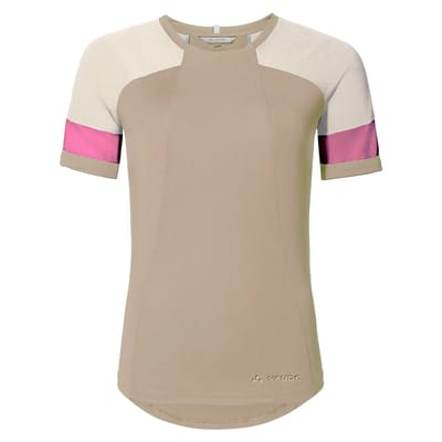 Vaude Bike Kuro Korte Mouw Wielertrui Beige,Roze 40 Vrouw
