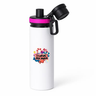 Hacebo® - Mama cadeau - waterfles met draaidop roze - Moeder - Moeders - cadeautje - met opdruk - Verjaardag - Moederdag - Mama cadeautjes - Moederdag cadeau - verjaardag - liefste Mama - Leuk kado om te geven - water fles - 850ML