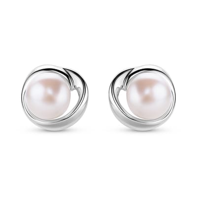 Miore Zilver Oorbellen Dames - van Zilver - Met Zoetwaterparels - Hypoallergene Knopjes - 9.5 mm