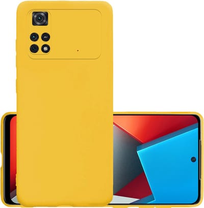 Hoesje - Geschikt voor Xiaomi Poco X4 Pro 5G - Sterk & Shockproof - Hoes Cover - Siliconen Case - Geel