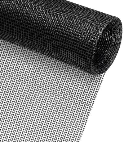 Raam muggennet 150x300cm – Glasvezel, met schoonmaakborstel, zwart