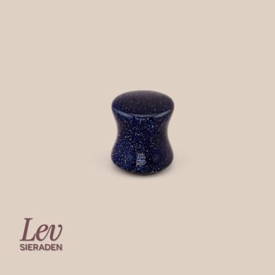 Lev Sieraden - 5mm plug piercing - Blauwe goudsteen - Zadelfit plug piercing - dubble flare
