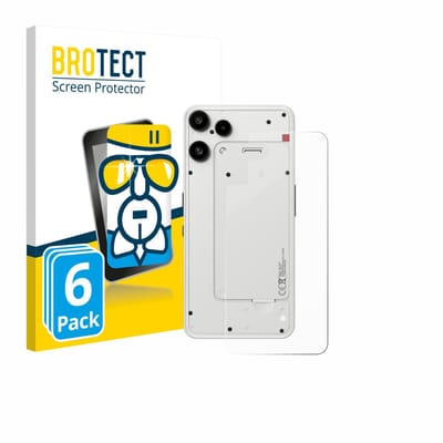 Screenprotector 6 Stuks voor Nothing Phone (3a) Lite (Achterkant) Beschermglas transparant