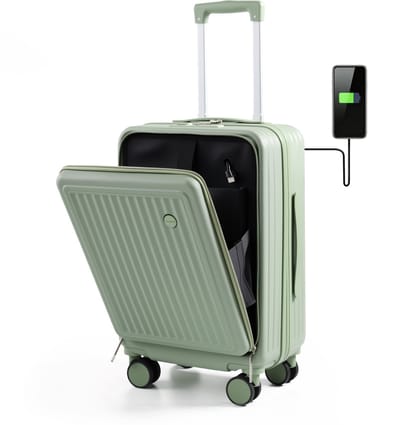 FLY&BYE® Handbagage Koffer Smart Cabin – 36L – Voorvak met Laptopvak – Dubbel TSA Slot – 56x36x23 cm – Groen