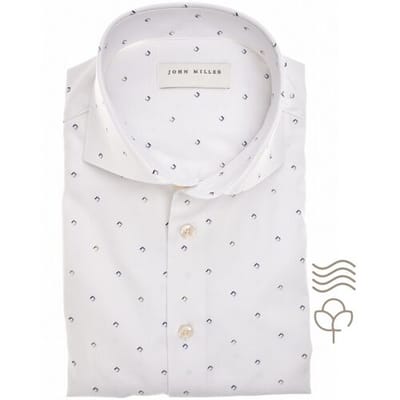 John Miller Overhemd Graphic Print Organic Cotton Easy-Care Shirt Wit / male