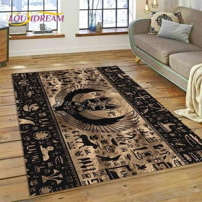 Farao Hiëroglief Egyptische Mythologie Tapijt Tapijt voor Slaapkamer Woonkamer Thuis Bank Decoratie, Kinderen Grote Decoratieve Vloermat 40x60cm( 15x23in )