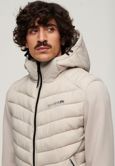 Superdry - Gewatteerde hybride Storm jas met capuchon - Heren - Hoodies