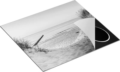 Chefcare Inductie Beschermer Voetpad naar Strand en Zee - Zwart Wit - 60x50 cm - Afdekplaat Inductie - Kookplaat Beschermer - Inductie Mat