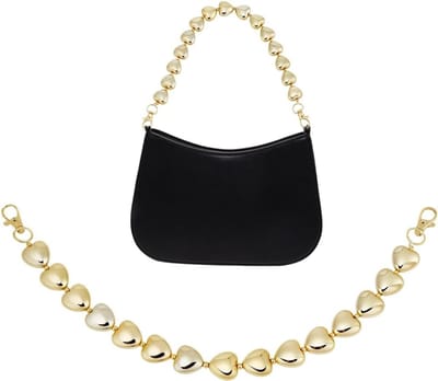 Hartvormige kruimelige zakkettingen voor dames, korte handtaskettingen en tassenaccessoires voor clutches en portemonnees, 14,3 cm