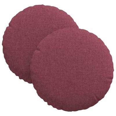vidaXL - Zitkussens - 2 - st - Stof - Wijnrood - Ø30 - x - 13 - cm