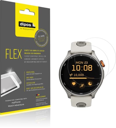 dipos – 2x Beschermfolie geschikt voor myPhone Watch Adventure | 3D Full Cover Screenprotector | 100% Passend