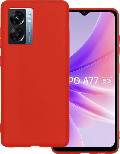 Hoesje Geschikt voor OPPO A77 - Sterk & Shockproof - Hoes Cover - Siliconen Case - Rood