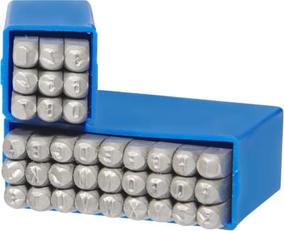 Slagcijfers en letters - Stempelset metaal - Materiaal markeren - Hoogwaardig gereedschapsstaal - 1 mm letterhoogte