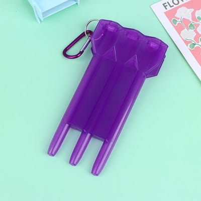 1 Stuks Dartkoffer Draagbaar Transparant Darts ABS Dartkoffer Sleutelslot Gesp Geïntegreerd Universele Dartkoffer Geschikt voor de Meeste Darts paars