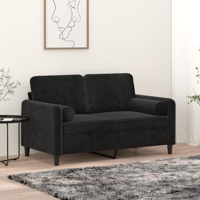 vidaXL - Sierkussens - 2 - st - 15x50 - cm - fluweel - zwart