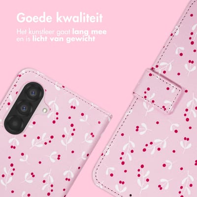 imoshion Hoesje - Geschikt voor Samsung Galaxy A36 - Design Bookcase smartphone - Blush Berries