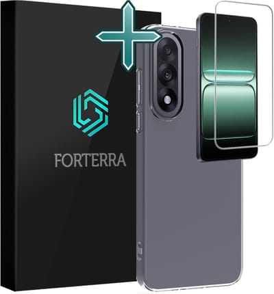 Hoesje Met Screenprotector - Geschikt voor OnePlus Nord 5 - Sterk & Shockproof - Telefoon Hoes - Back Cover - Siliconen Case - Transparant