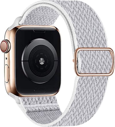 Innerlight® Nylon - Licht Grijs - 38/40/41mm - Nylon bandje geschikt voor Apple Watch - Geschikt als Apple Watch bandje voor Series 1/2/3/4/5/6/7/8/9/10 42mm/11 42mm/SE