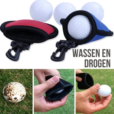 Allernieuwste Golfbal Wassen en Drogen Rood - Golfball Washer Cleaner - Handig Cadeau Geschenk voor Golfers - Waterdicht - ROOD