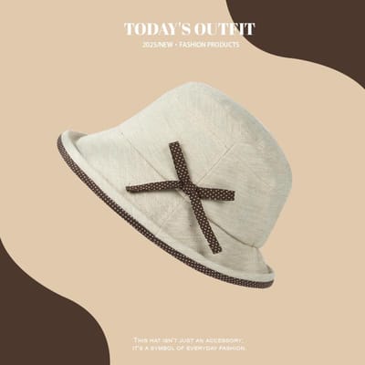 Nouveau Chapeau de Soleil à Pois Japonais et Coréen avec Nœud et Bord Relevé, Chapeau Respirant de Protection Solaire, Chapeau Cloche Vintage white