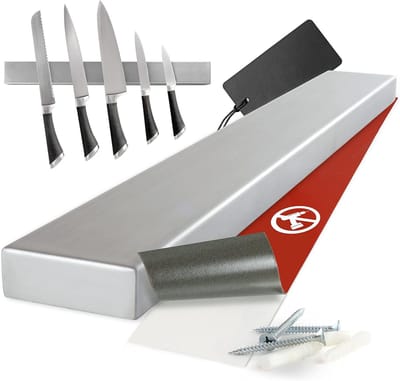 Famanu - Magnetische messenstrip van roestvrij staal 40 cm, stijlvolle organizer voor keukenmessen en keukengerei