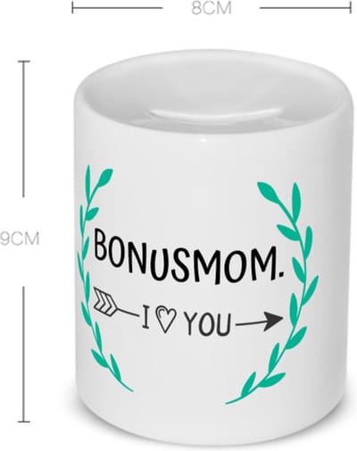 Akyol - bonusmom i love you Spaarpot - Mama - de liefste bonusmoeder - moeder cadeautjes - moederdag - verjaardag - geschenk - kado - 350 ML inhoud