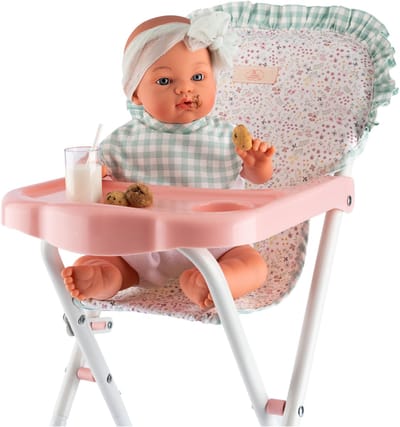 ASI DREAMS Poppen Accessoires - Hoge Stoel Met Blad En Slab - Cloe Collectie