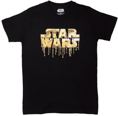 Disney Star Wars - Gold Drip Logo Heren T-shirt - S - Zwart