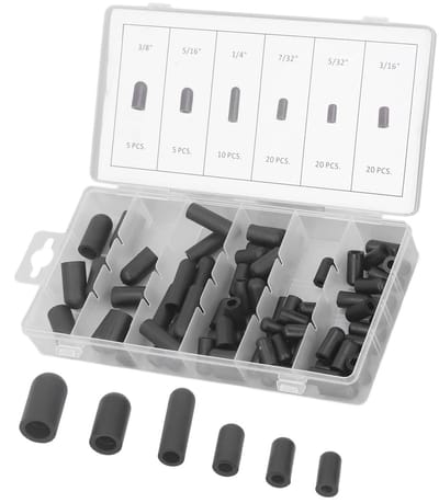 Dailygoods- Vacuümdoppen 80 Stuks - Diverse Slang Eindkappen - Lekpreventie - Lichtgewicht - Opbergdoos - Duurzaam Rubbermateriaal - Slangpluggen