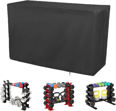 Halterstandaard Afdekking - Beschermhoes Halterrek - Trainingsruimte Organiseren - Waterdichte Stofbescherming - 53 x 68.5 x 25 cm - Zilver