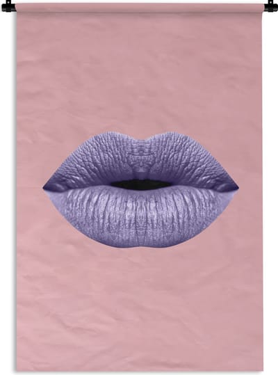 Wandkleed - Wanddoek - Lippen - Pastel - Roze - 120x180 cm - Wandtapijt