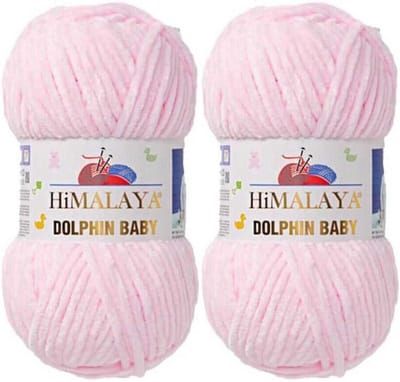 Himalaya Dolphin Baby -(2 stuks)-80303 Zacht Roze - Dolfijn Breien Gehaakte Garen 100g - Super Zachte Omvangrijk Dikke Pluche Fluwelen Bella Chenille Wol Kind Deken Amigurumi