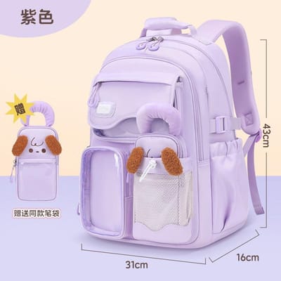 Cartable créatif avec trousse à crayons pour adolescentes Sac à dos mignon Grande capacité Sac à livres Imperméable Oxford Sacs d'école Sacoches