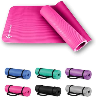 Yogamat Dik - Oefenmat Pilates - Thuisworkout Comfort - Antislip TPE Schuim - 180 x 60 cm - Roze
