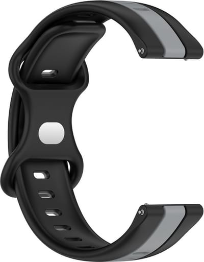 Siliconen bandje - geschikt voor Garmin Venu / Venu 2 Plus / Venu SQ / Venu SQ 2 - zwart-grijs