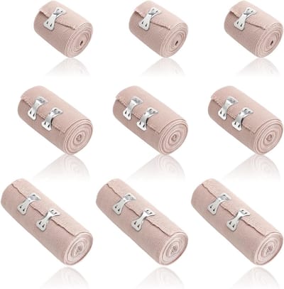 Set van 9 Premium Elastische Verbanden - Ademend Zelfklevend Fixatietape voor Pols, Enkel en Knieën