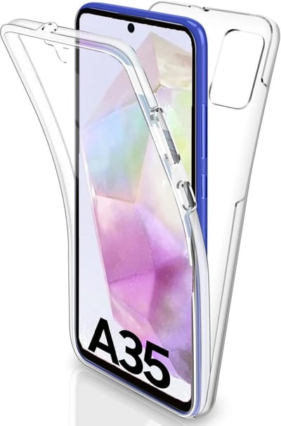 Ntech Hoesje Geschikt Voor Samsung Galaxy A35 hoesje 360° Full Protective Case Dual TPU Hoesje ( Voor en Achter) Transparant
