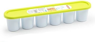 Forte Plastics Grote ijsblokjes/ijsklontjes vormen - met deksel - groen - 30 x 6 cm - XXL