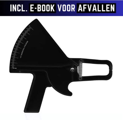 Professionele Huidplooimeter en Vetmeter - Nauwkeurige Lichaamsanalyse Tool voor Fitness en Gezondheid - Inclusief Handleiding en boekje over afvallen