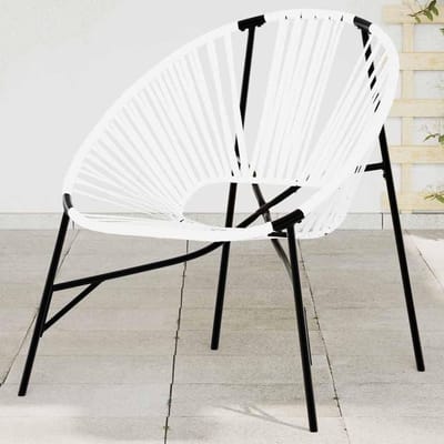 Tuinstoel Eivorm - Lounge stoel - Buiten Ontspannen - Onderhoudsvriendelijk Rotan - 77 x 685 cm - Zwart Wit