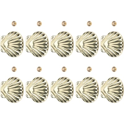 10 Set 33mm Gouden Shell Klinknagel 4.5mm Kruiskopschroef Achterkant Leren Klinknagel voor Riemen Handtassen Schoenen beige