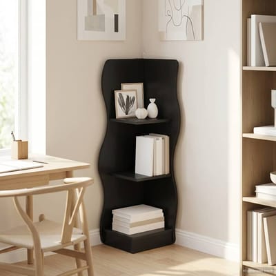vidaXL - Hoekplank - Zwart - 34 - x - 33 - x - 102 - cm - Bewerkt - hout
