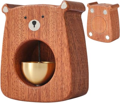 Houten Deurbel - Decoratief Speelgoed - Kinderkamer Decoratie - Interactief Geluid - 7.5x3.5x9cm - Houtkleur