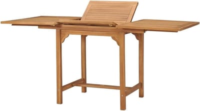 Uittrekbare tuintafel - Verlengbare eettafel - Buiten dineren - Geïntegreerd parasolgat - 110-160 x 80 x 75 cm - Bruin