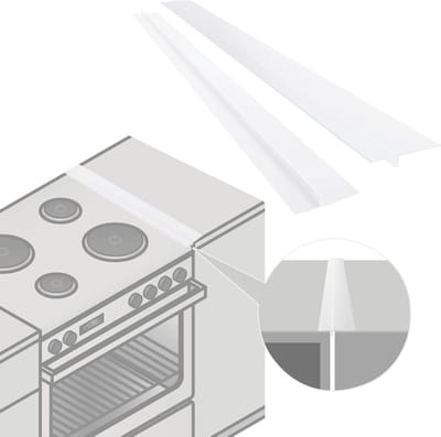 Siliconen Afdekstrips voor Keuken, 63 cm, Voorkomt Vlekken en Spatten, Ideaal voor Werkbladen en Apparaten, Set van 2