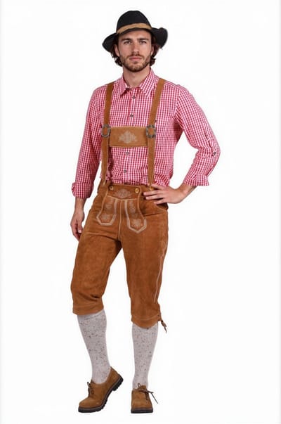 Lederhose Ulrich Bruin Volwassenen Mannen Bruin Oktoberfest Maat 5