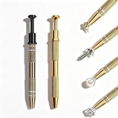Set van 2 Prong Pincetten voor Precisiewerk, Ideaal voor Sieraden en Kleine Onderdelen, Aluminium Constructie, Grijper voor Diamanten en Edelstenen