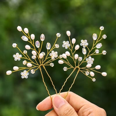 Elegante Haarspelden met Kristallen en Parels voor Bruiden en Meisjes - Sparkling Accessoires voor Trouwerij en Feestjes